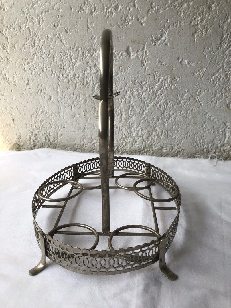 Vintage Silver Plated Spice Condiment Rack Holder C14 (Category: Other Kitchenware & Tableware) located in Paranaque City. Submitted by rookie33 (Listing ID 1386595276, Image 2). Description: gpod condition pls see item's condition and dimension in photos Paranaque Gcash.