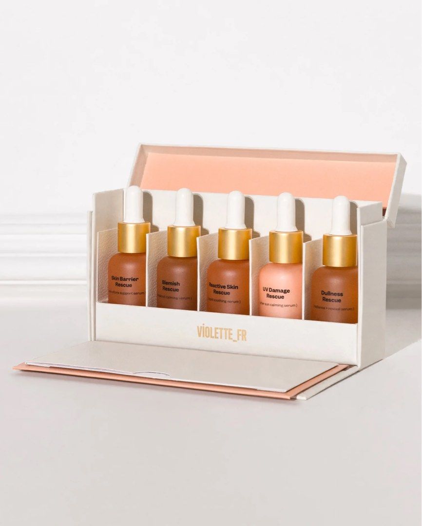 Violette FR Serum Superlatif Set (Category: Face Care) located in Taguig. Submitted by francextrasph (Listing ID 1386722025, Image 1). Description: DM us on lG (francextrasph) to inquire/order PRE ORDER currently discounted until supplies last only set value: 16000 3200/serum save 6000 🤫 Price List: 1 serum (w indiv packaging) - 3200 2 serums (w no indiv packaging) - 5k 3 serums (w no indiv packaging) - 7k 4 serums (w no indiv packaging) - 9k Li