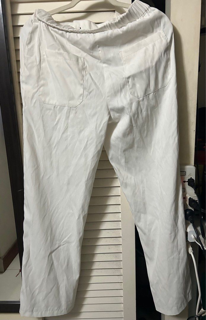 White Straight Leg Pants (Category: Trousers) located in Manila. Submitted by polyvex (Listing ID 1386769630, Image 2). Description: MANFINITY White Straight Leg Pants Color: White Size: Small Dimensions Waist: 29” (Stretchable; No Belt Loops) Outseam: 39.5” Inseam: 28” Issue: None, worn twice Location: Vito Cruz, Manila 📍.