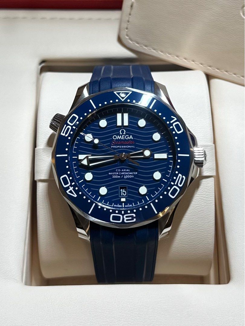 2023 Omega Seamaster Diver 300M (Category: Luxury Watches) located in Manila. Submitted by hourglassgalleryph (Listing ID 1386803451, Image 1). Description: For Sale/ Trade : 🏷️ ₱205k only! - still negotiable 2023 Omega Seamaster Diver 300M Ref no. 210.32.42.20.03.001 42mm Blue Wave Dial Brand New Condition 9.9/10 Local AD - Warranty until 2028 Complete Set w/ Purchase Receipt Open for Authentication. Guaranteed Authentic or Money Back. Meet ups