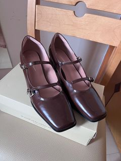 【39碼】台灣D+AF啡色瑪麗珍 Brown Mary Jane Square Toe Shoes64224128270723110