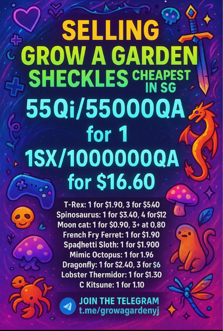 55 Qi/1 Grow A Garden Roblox Sheckles, Video Gaming, Gaming