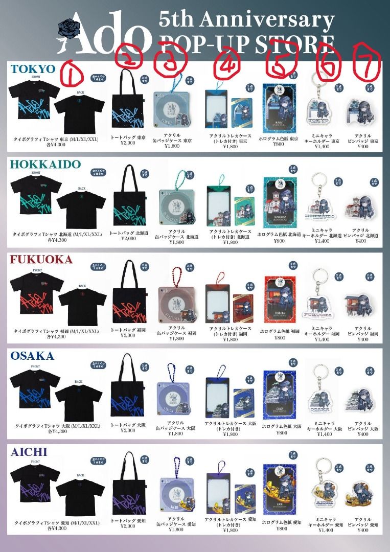 Ado 5th anniversary popup トートバッグ 北海道限定② 北海道限定 Ado