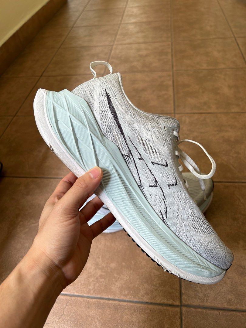 ASICS Superblast 2 'White Cool Grey' ( USED ) (Category: Sneakers) located in Singapore. Submitted by exclusive. (Listing ID 1386831987, Image 3). Description: ASICS Superblast 2 ‘White Cool Grey’ US 10 (USED CONDITION) Shoes used milage approx 40KM. No box. Have E receipt from Asics Non nego. $300 .