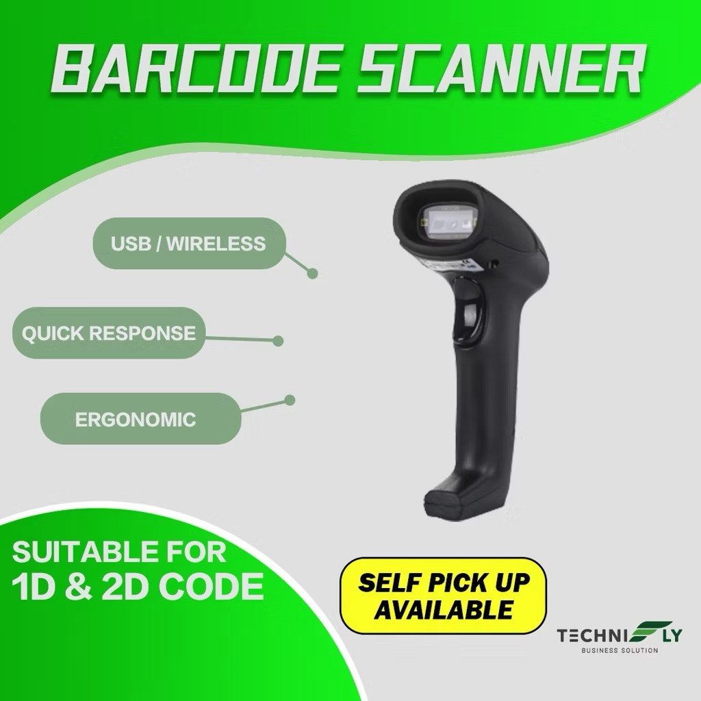 Barcode Scanner USB+WIRELESS for 1D & 2D code (Category: Printers, Scanners & Copiers) located in Kuala Selangor. Submitted by fienazomar (Listing ID 1386880041, Image 3). Description: *Type Of Barcode Scanner:* 📝 Support USB & Wireless 📝 Applications for Supermarket, Retail Stores, Library, Logistic Express, Warehouse, Hospital 📝 Suitable for 1D & 2D code 📝 Buzzer will make a “Beep” sound when it is successfully scanned 📝 Recognize more tha