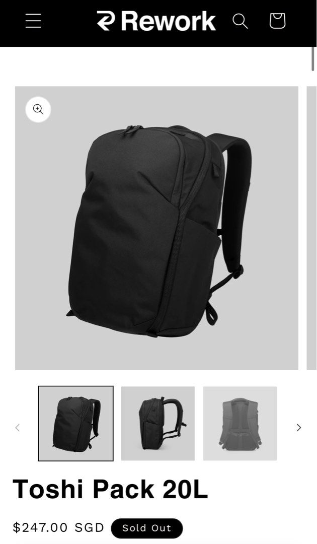 BNIB] Rework Gear Toshi Pack 20L EDC backpack, Men's Fashion, Bags