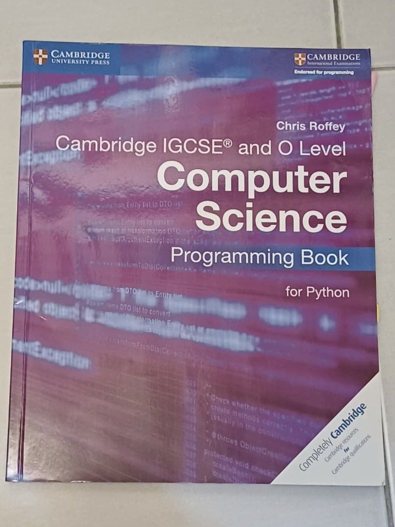 Cambridge IGCSE Computer Science Programming Book for Python, Hobbies ...