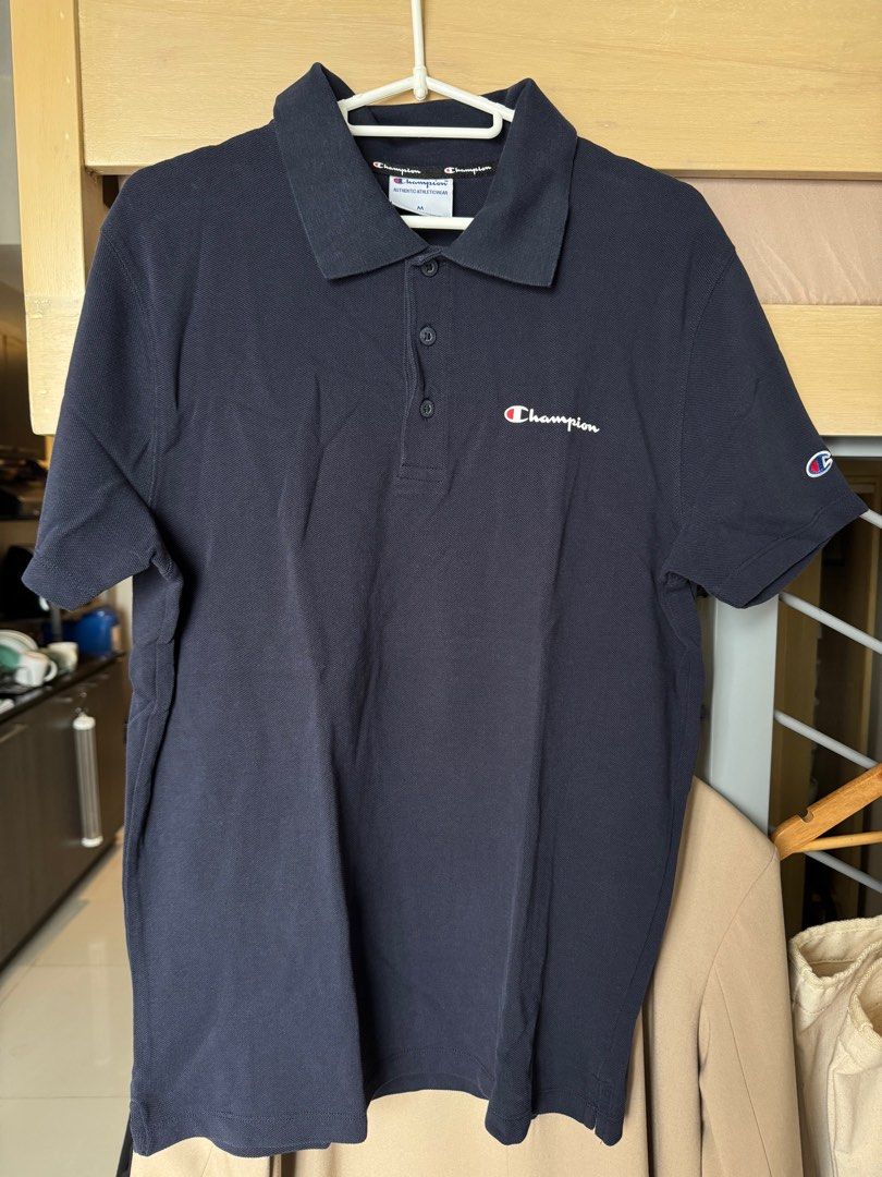 Champion Polo Shirt (Category: Tshirts & Polo Shirts ) located in Mandaluyong City. Submitted by ellasellstuff (Listing ID 1386821159, Image 1). Description: Authentic Champion Polo Shirt Worn once Navy Blue color Size Medium MOP: BPI/UB/Gcash.