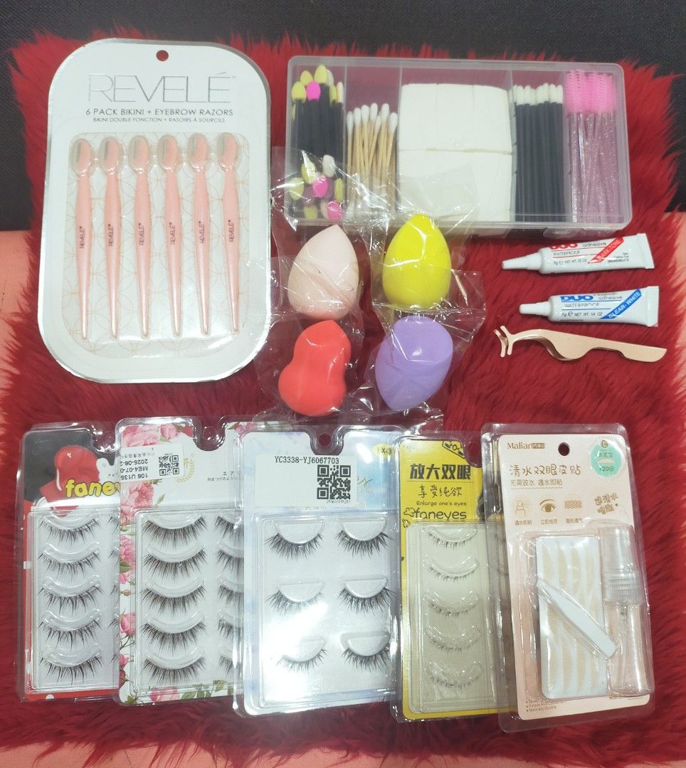 Eyelashes kit & Make up disposables (Category: Makeup) located in Quezon City. Submitted by floreskari78555 (Listing ID 1386876274, Image 2). Description: Eyelashes kit & Make up Disposables ✨ 3 sets False Eyelashes 1 set Lower Lashes 1 set Disposables kit 1 set Eyebrow razor 4pcs Make Up Sponge 2 pcs Duo Glue 1 Tweezer 1 set Eyelid Tape DM TO ORDER💌.