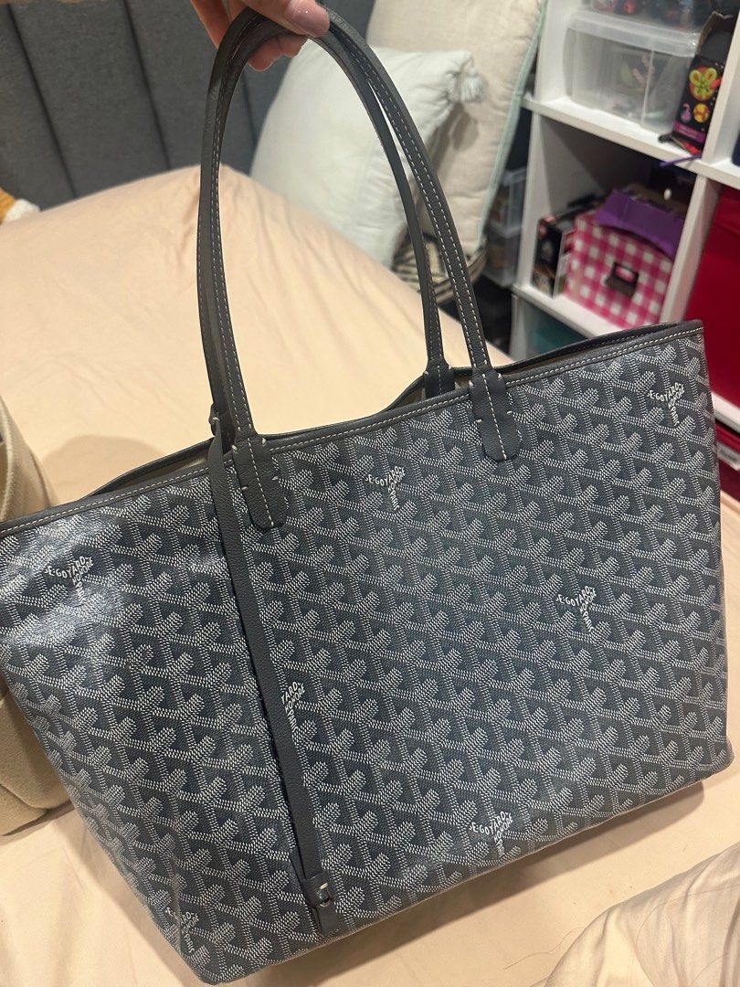 Goyard Saint Louis PM Grey, Luxury, Bags & Wallets on Carousell