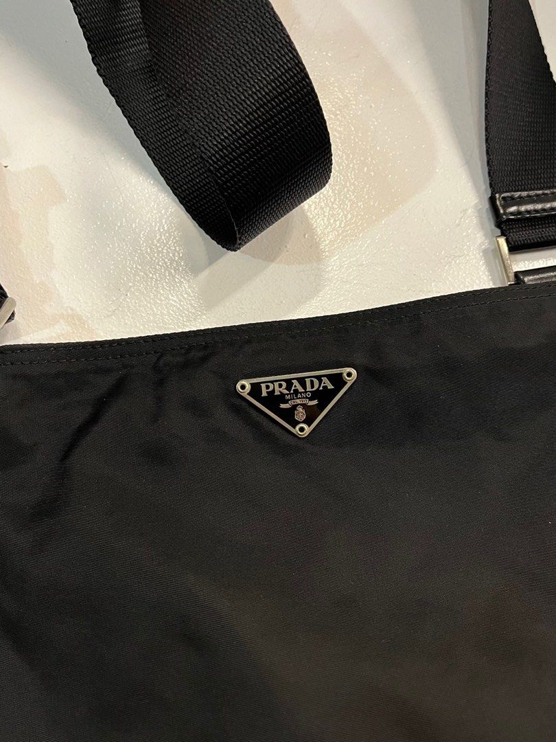 PRADA Vela Nylon Crossbody Bag (Category: Luxury Bags & Wallets) located in General Trias. Submitted by frommetoyouthings (Listing ID 1386966038, Image 2). Description: Excellent condition (9/10) 100% authentic Perfect for daily wear Unisex No other inclusions.