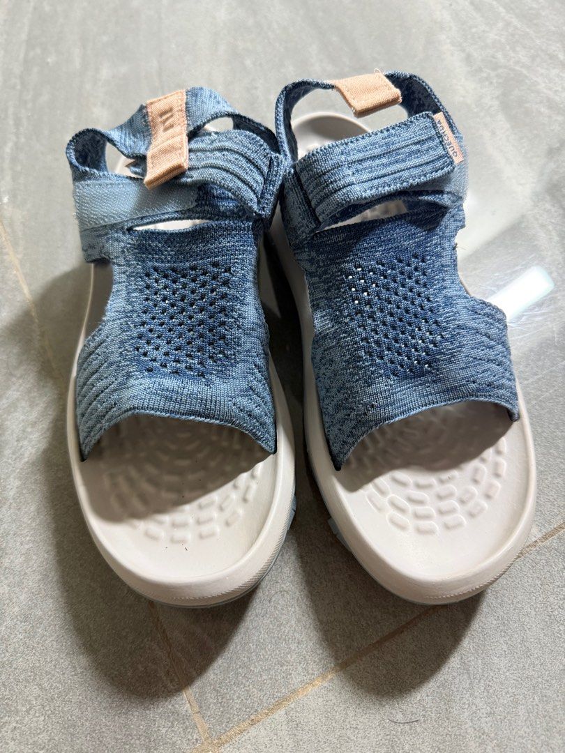 Quechua (Decathlon) - Sandals (Category: Sandals) located in Marikina City. Submitted by declutteringfatty (Listing ID 1386793035, Image 1). Description: Brand: Quechua (Decathlon) Size: fits 7 Color: Baby Blue *Used once *Used but not abused *Stretch material *For Hiking.