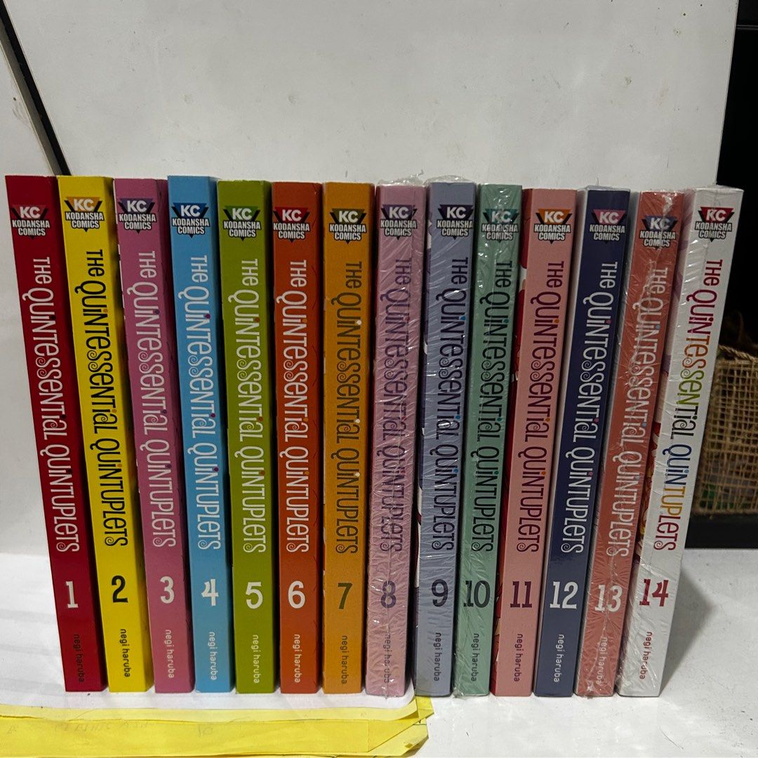 The Quintessential Quintuplets complete manga set (Category: Comics & Manga) located in Makati City. Submitted by carlathecat (Listing ID 1386954301, Image 1). Description: Complete set of 14 volumes STRICTLY SELLING AS A SET ONLY Volumes 1-7 were from the 1st manga box (I don’t have the box anymore) Volumes 8-14 were bought from Fully Booked on separate occasions and are still sealed and in good condition (volume 11 is the only unsealed) RFS: ne