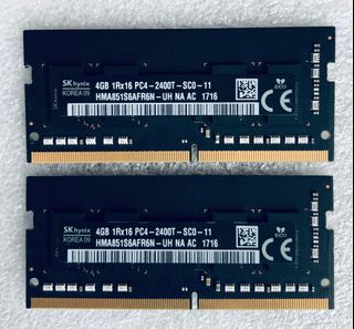 95%新 原裝 SKHynix PC4- 2400T 8Gb kit(4Gb x2) 2400MHz  SODIMM 記憶體 iMac  Mac Mini  Laptop 筆記本用 64177740546561110