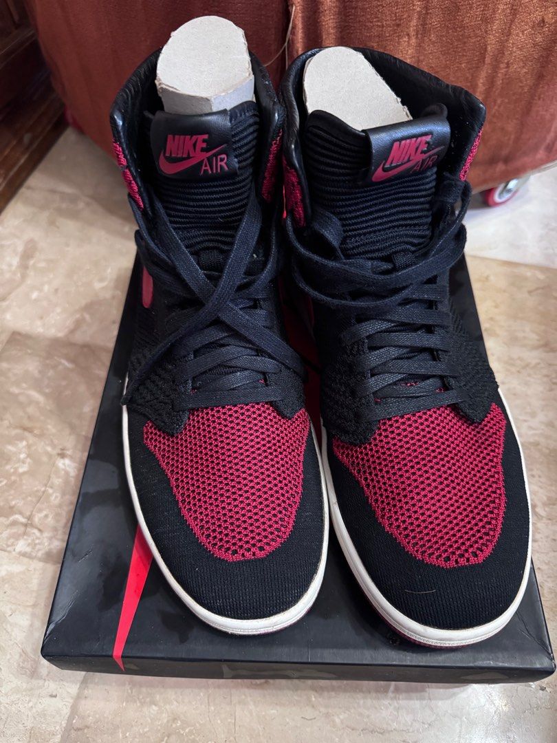 Air Jordan 1 Flyknit (Category: Sneakers) located in Manila. Submitted by squal_2322 (Listing ID 1387034273, Image 1). Description: For sale only Air jordan 1 flyknit breds Sz 12 Used Php 3000 See pictures for condition. Pasay location pm if interested. Thank you!.