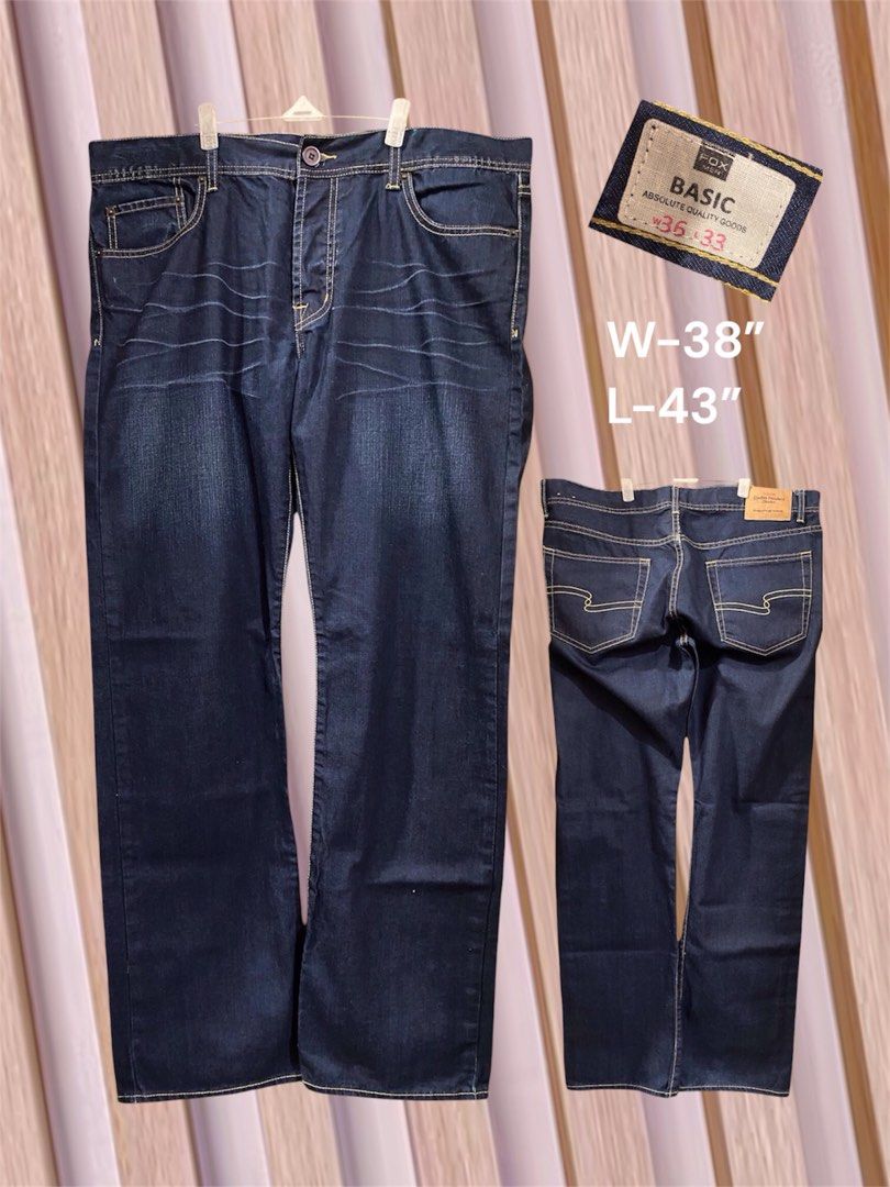 Big size pants size 38-39 (Category: Jeans) located in Quezon City. Submitted by yusett (Listing ID 1387156981, Image 1). Description: Denim Pants – Size 38–39 (Purchased abroad) Only ₱580 each! (Original price around ₱2,000–₱3,000) Branded & stylish at a budget-friendly price! Sf c/o buyer.