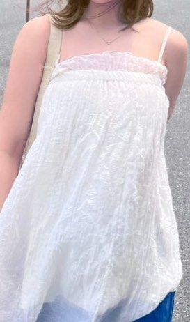 Crepe Babydoll top (Category: Blouses) located in Quezon City. Submitted by f8scloset (Listing ID 1386977386, Image 2). Description: Bought from shpee rfs: not my style anymore Freesize, very adjustable size .