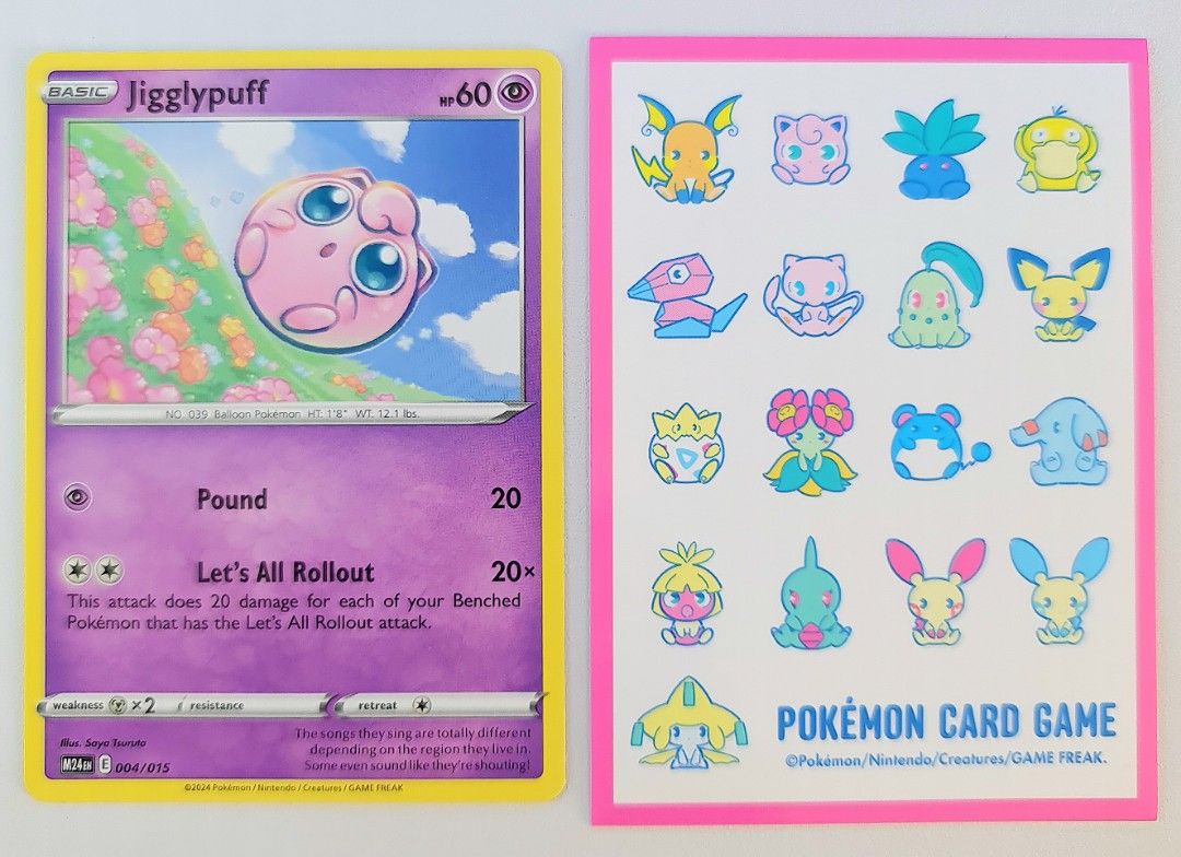 ENG M24 004/015 - Jigglypuff **Promo** from McDonald's Dragons Discovery : Promos include New *Rare* Double Sleeve Protection featuring Assorted Cute Baby Pokemons in Pastel Colours, Pokemon TCG, Hobbies & Toys, Toys ENG M24 004/015 - Jigglypuff **Promo** from McDonald's Dragons Discovery : Promos include New *Rare* Double Sleeve Protection featuring Assorted Cute Baby Pokemons in Pastel Colours, Pokemon TCG, Hobbies & Toys, Toys