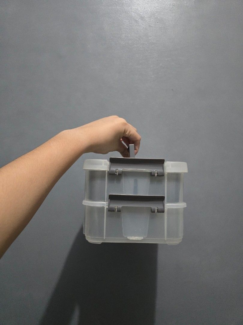 Gray tackle box (Category: Storage Boxes & Baskets) located in Manila. Submitted by kathnise_ (Listing ID 1387064510, Image 2). Description: rfs: decluttering.