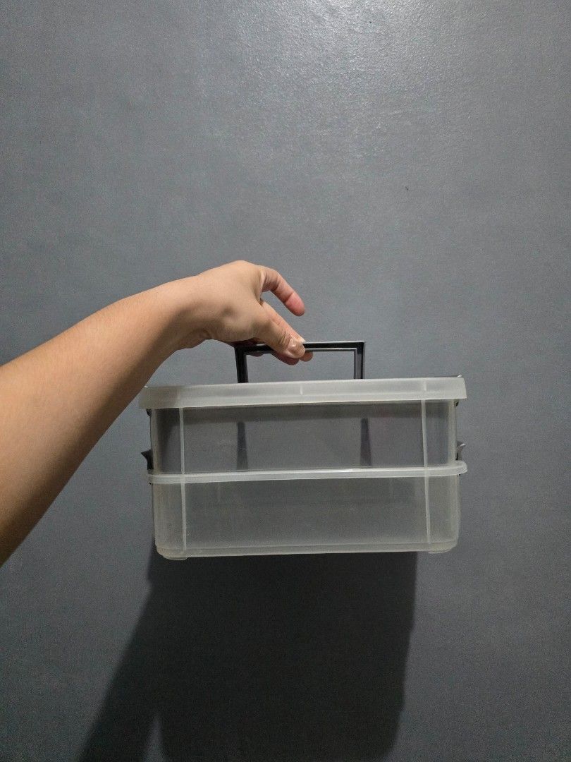 Gray tackle box (Category: Storage Boxes & Baskets) located in Manila. Submitted by kathnise_ (Listing ID 1387064510, Image 1). Description: rfs: decluttering.