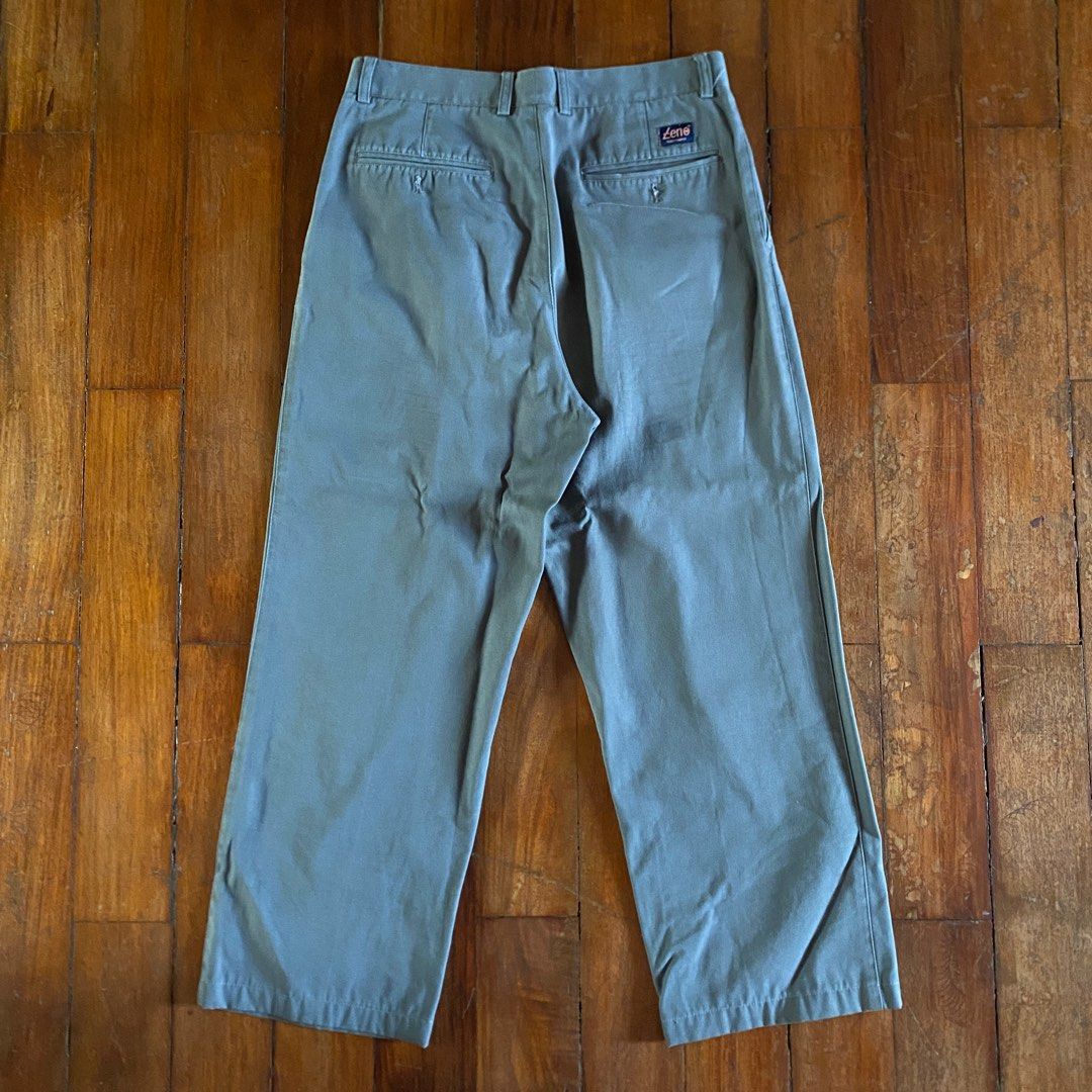 Grey work pants (Category: Trousers) located in Naga. Submitted by decluttertingz_ (Listing ID 1387052475, Image 3). Description: Grey work pants (dickies like) Size 30 (fits 29-30) Measurements: Waist - 14.5” Thigh - 12” Opening - 8.5” Length - 36.5” No issues just needs to be washed.