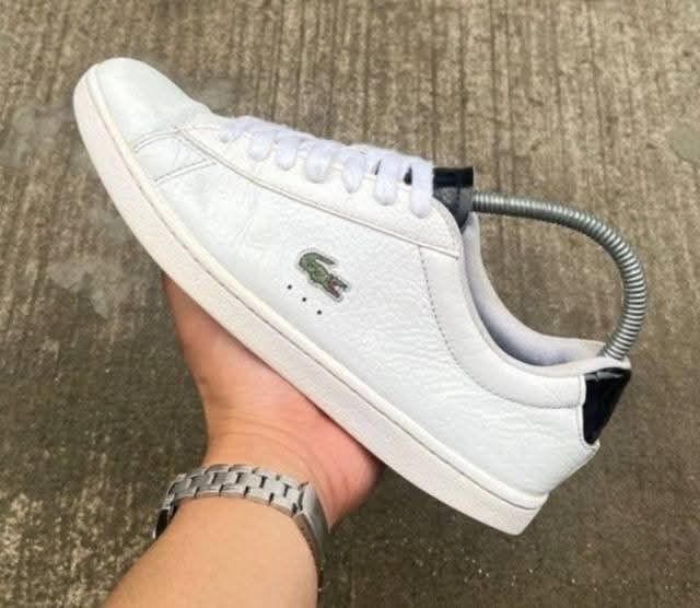 Lacoste green logo white shoes (Category: Sneakers) located in Tuguegarao City. Submitted by bili_naph (Listing ID 1387095120, Image 1). Description: ☆ Lacoste green logo white shoes ☆ Women's US7 or EU38 ☆ 24cm ☆ Normal signs of use, very minimal heeldrag ☆ Retails expensive ☆ P1,250.00 only ☆ This is a great steal!.