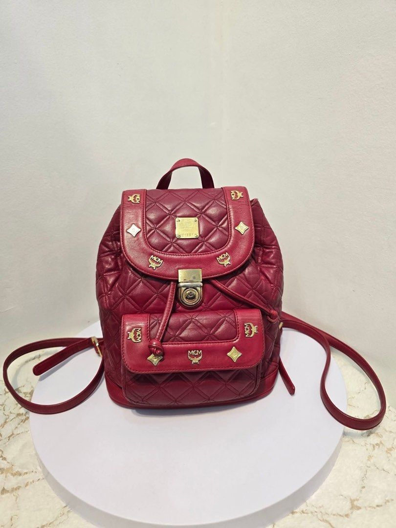 Mcm Quilted Backpack Authentic💯🎌 (Category: Luxury Bags & Wallets) located in Manila. Submitted by SecondhandItems97 (Listing ID 1387097306, Image 3). Description: Small to Simi-Medium size W/generic dustbag only.