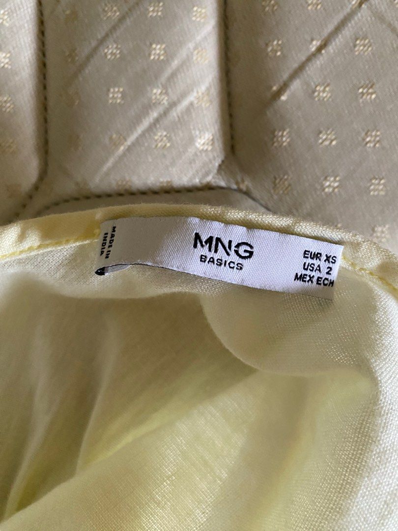Original Mango Yellow Maxi Long Dress (Category: Dresses) located in Quezon City. Submitted by shopcutepreloved (Listing ID 1387023326, Image 3). Description: - original mango - color: pale yellow - light linen material - spaghetti strap - loose fit (size XS but can fit up to M) - no zipper #mango #zara #dress #maxi #yellow #maxidress #linen.
