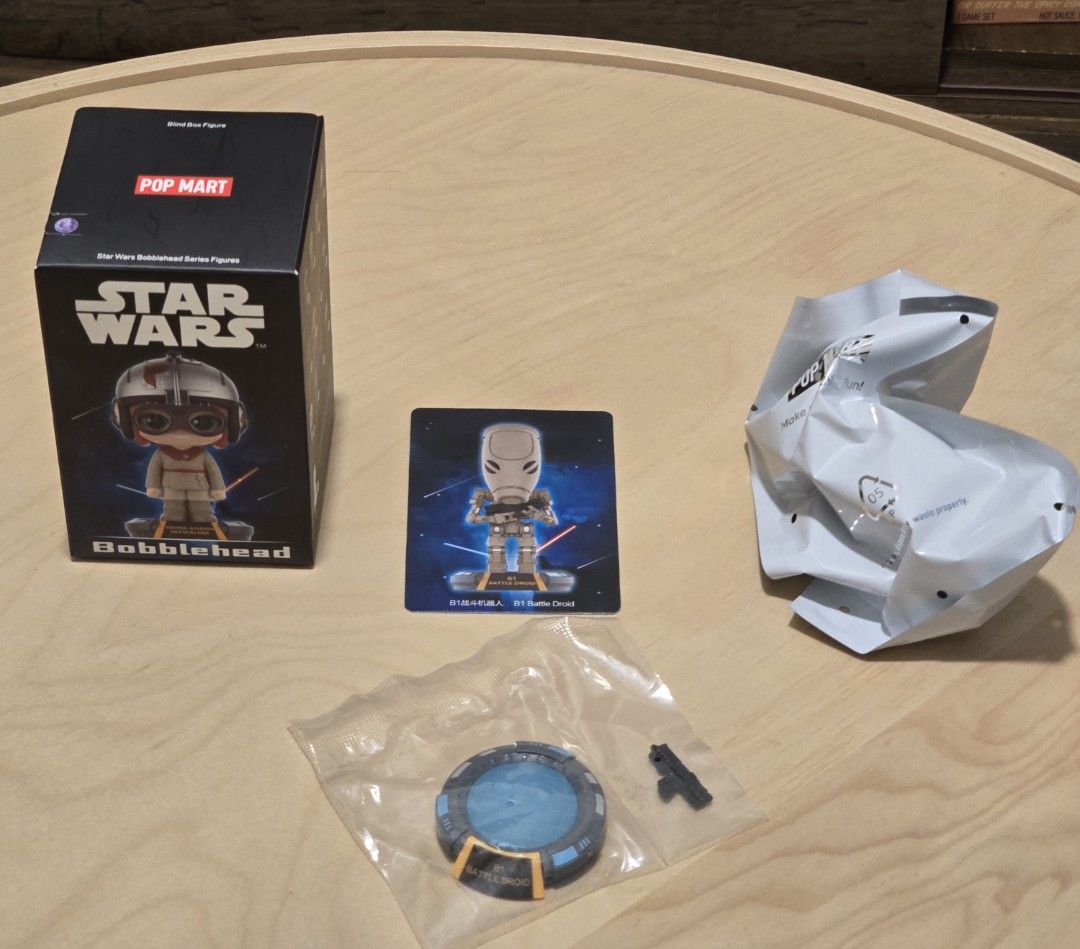 Pop Mart Star Wars Bobblehead - B1 Battle Droid (Category: Figurines & Statues) located in Taguig. Submitted by ijcc10 (Listing ID 1387101816, Image 2). Description: Pop Mart Star Wars Bobblehead - B1 Battle Droid For Sale - Brand new - Sealed foil - With card and complete accessories - Opened from the bottom - Purchased from Fully Booked Bonifacio High Street Also willing to trade for other Star Wars or Marvel Pop Mart. Can do meet up in BGC. La