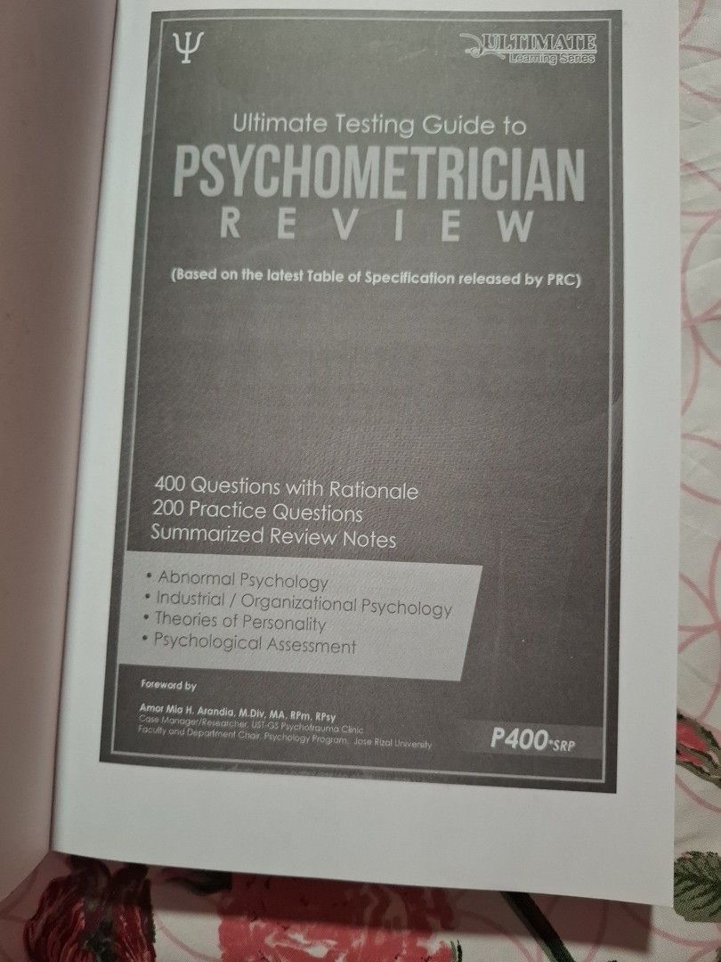 Psychometrician Review by CBRC (Category: Textbooks) located in Caloocan City. Submitted by biabits (Listing ID 1386986192, Image 3). Description: .