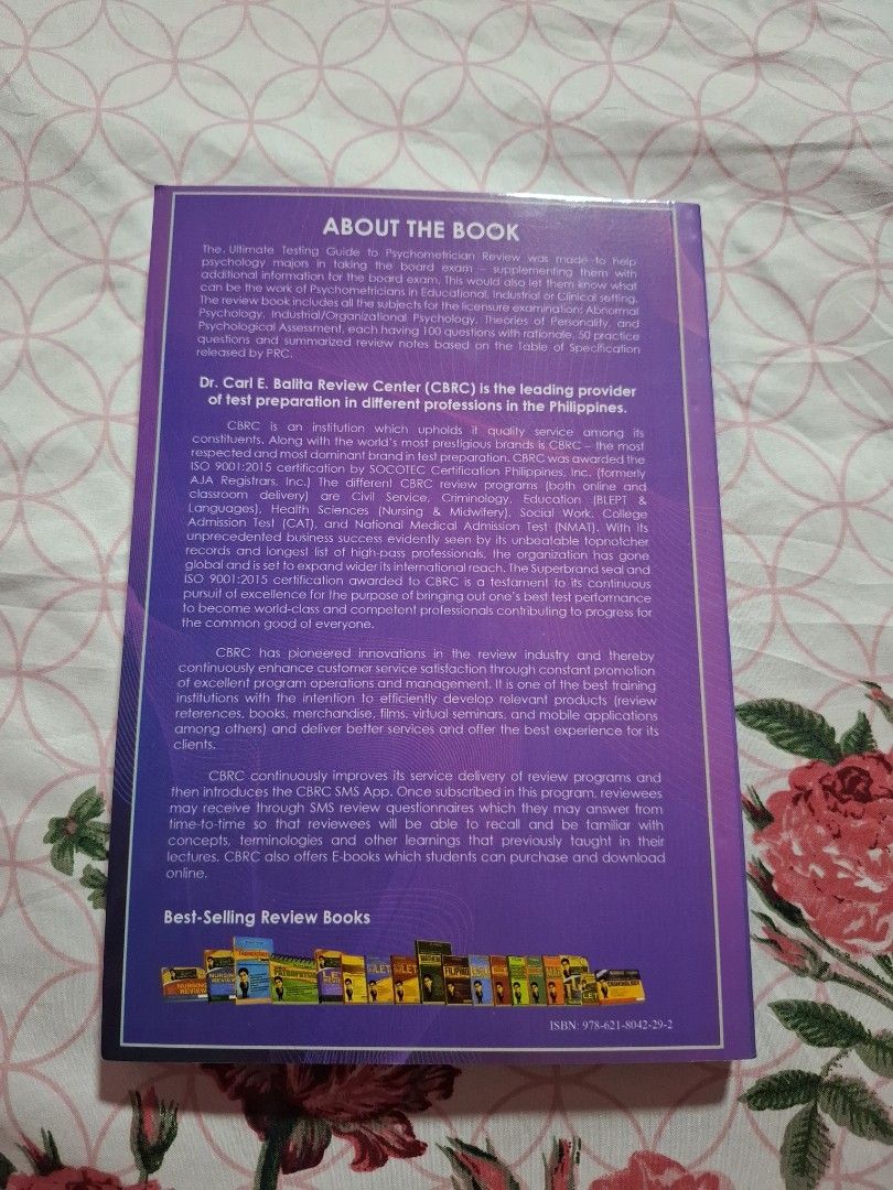 Psychometrician Review by CBRC (Category: Textbooks) located in Caloocan City. Submitted by biabits (Listing ID 1386986192, Image 2). Description: .