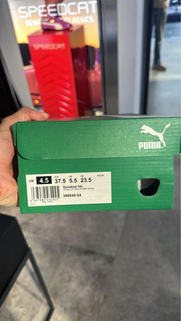 PUMA SPEEDCAT OG (Category: Sneakers) located in Manila. Submitted by seconddibs (Listing ID 1387019657, Image 2). Description: PUMA SPEEDCAT OG PINK UK 4.5/ EUR 37.5/ US 5.5/ 23.5cm supposed to use it for my japan trip but it didn’t arrive on time 🌷guaranteed orig 🌷brand new w/ box 🌷such a steal price considering it’s bnew 🌷can send more photos (for sure buyers) 🌷rfs: need funds.