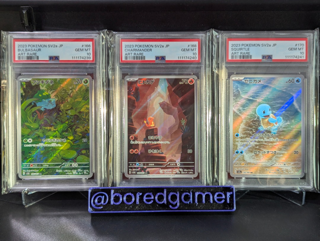 [Sequential] Bulbasaur Charmander Squirtle Kanto Starters AR SV2a PSA ...