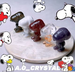 (Snoopy fans don't miss this 💖) 😍 This time we've restocked five types of Snoopy 🐶: Goldstone, White Turquoise, Strawberry Quartz, Clear Quartz, and Amethyst 😍 Each one is super cute 😍 Goldstone and Strawberry Quartz even have strong shimmering glow 😍😍😍 So cool 👍🏻👍🏻👍🏻 Snoopy fans really shouldn't miss this 🫶🏻🥰64218457746433110