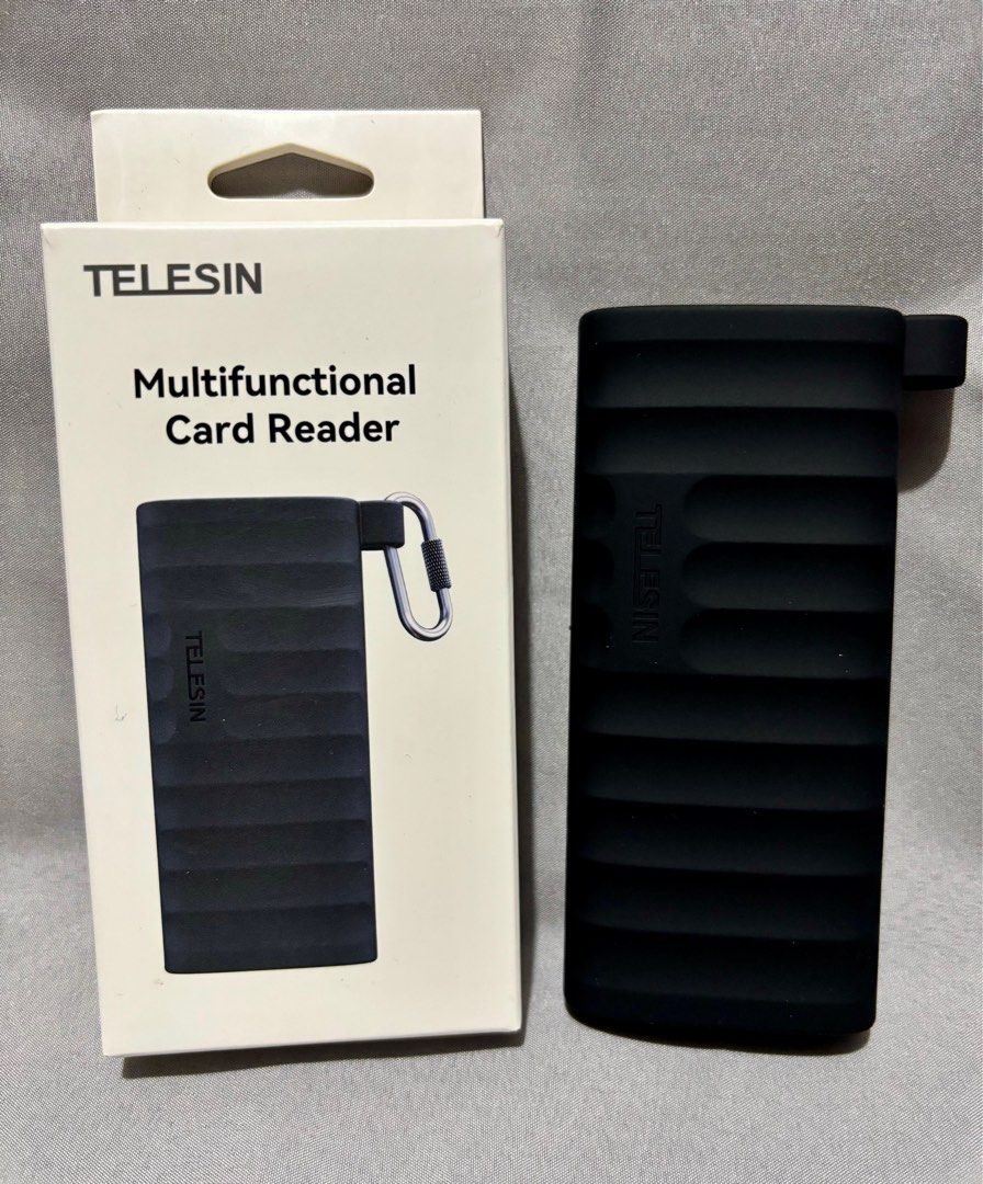 TELESIN MULTIFUNCTIONAL FULL PROTECTION HIGH-SPEED MEMORY CARD READER MICRO SD, SD CARD (Category: Other Photography Accessories) located in Manila. Submitted by guerle (Listing ID 1387099516, Image 3). Description: TELESIN MULTIFUNCTIONAL FULL PROTECTION HIGH-SPEED MEMORY CARD READER MICRO SD, SD CARD KEY FEATURES: Ample Storage: Holds up to 4 SD cards, 6 TF cards, and 2 Nano SIM cards. High-Speed Data Transfer: USB 3.1 interface with speeds up 