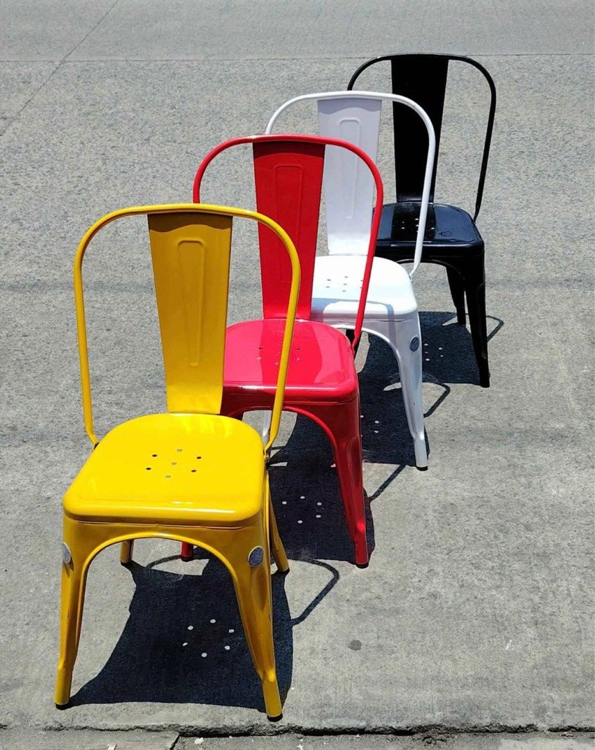 Tolix long back all metal chair (stackable) for resto/cafe (Category: Chairs) located in Manila. Submitted by mry_rfl (Listing ID 1387093128, Image 2). Description: ✅Brandnew💯 ✅Guaranteed Quality💯 ✅COD/COP/Gcash/Bank transfer accepted ✅Open for pickup, delivery and shipping ✅Retail/Bulk orders accepted ✅Bodega Price ✅We can provide sales invoice (BIR registered with tin) 📍Location: Tondo,Manila 📩Pm for inquiries.