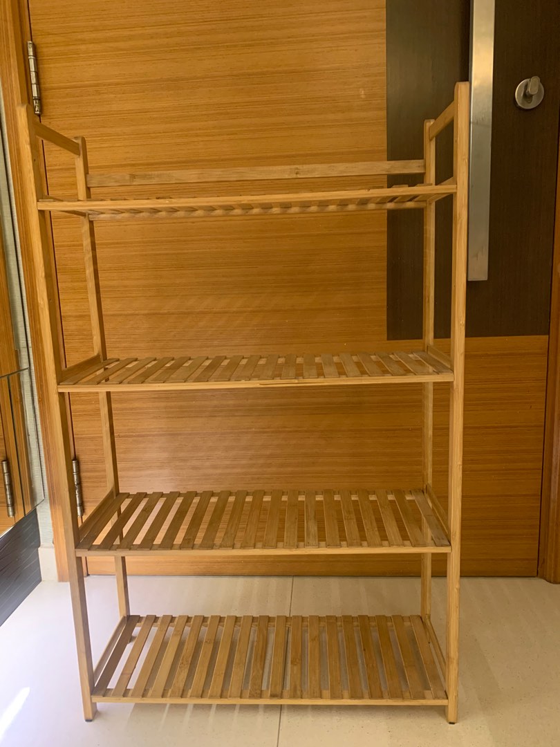 4 tier wooden shoes rack, Furniture & Home Living, Furniture, Shelves ...