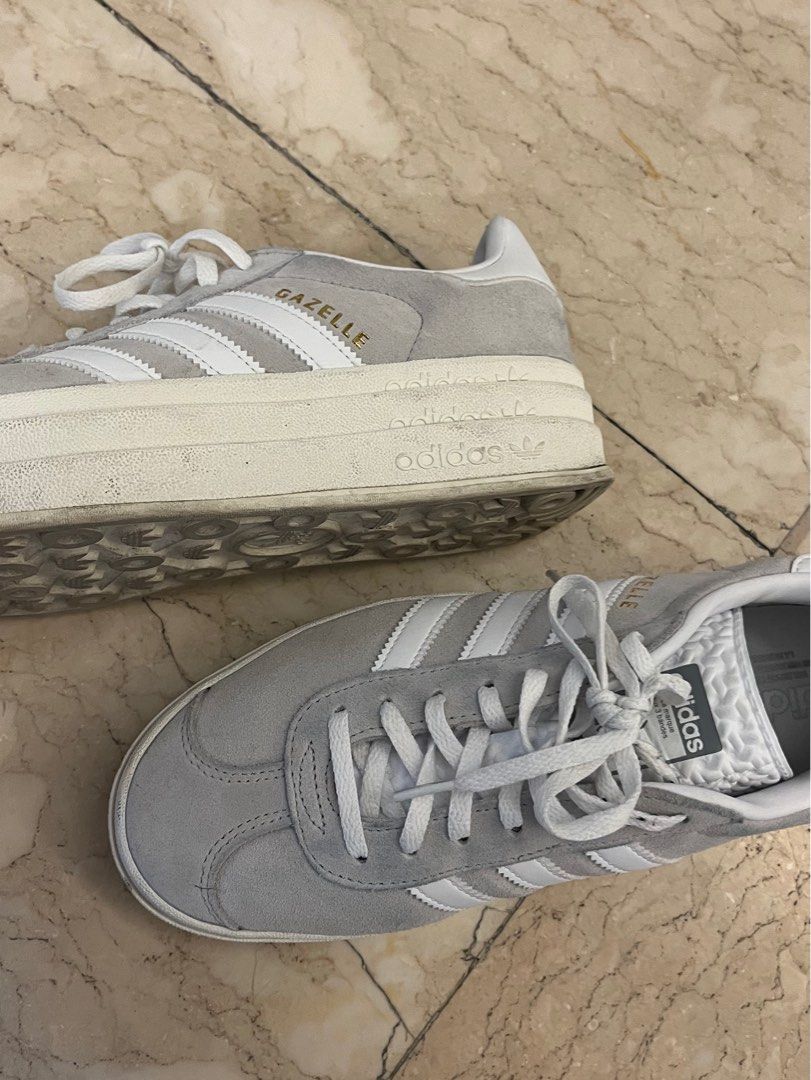 Adidas Gazelle Bold (Category: Sneakers) located in Paranaque City. Submitted by esotericgarbage_ (Listing ID 1387287152, Image 2). Description: Size 8 US - Authentic - Perfect conditon after cleaning - Grey color.