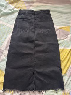 Black Denim Maxi Skirt  洗水黑色牛仔裙64198417016579110