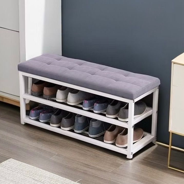 Cushioned Shoe Bench Rack | Entryway Shoe Storage Bench | Sitting Bench ...