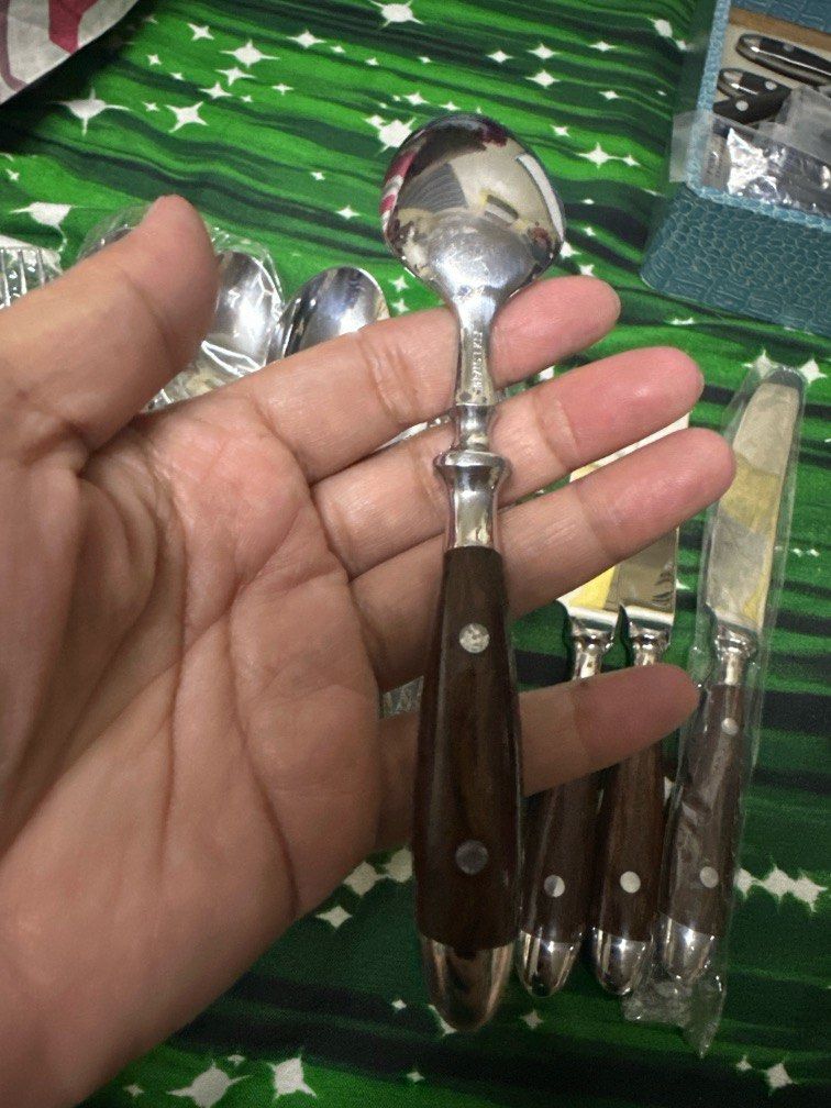Edelstahl cutlery (Category: Dinnerware & Cutlery) located in Antipolo. Submitted by queens.collections (Listing ID 1387326689, Image 3). Description: 3 sets of Spoon Fork Knife Teaspoon Note: some with minor scratches due to storage .