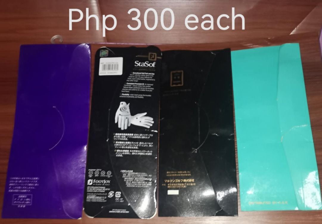 Golf Gloves for sale (Category: Golf) located in Los Banos. Submitted by princessbotique (Listing ID 1387308383, Image 3). Description: Golf Gloves for sale Only Php 300 each Size 24 and 19 pm for more pix and details Pls add sf MOP via GCash Shipping from Los Banos, Laguna Meet up as arranged.