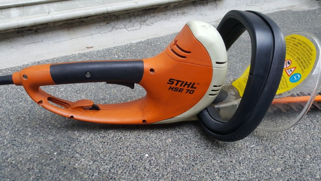 Hedge Trimmer (Category: Grass Mowers & Trimmers) located in Marikina City. Submitted by boysel (Listing ID 1387204021, Image 2). Description: Hedge Trimmer Stihl brand HSE70 model 24-inch blade Electric, 110 volts With blade cover Very good for garden maintenance (for a clean cut).