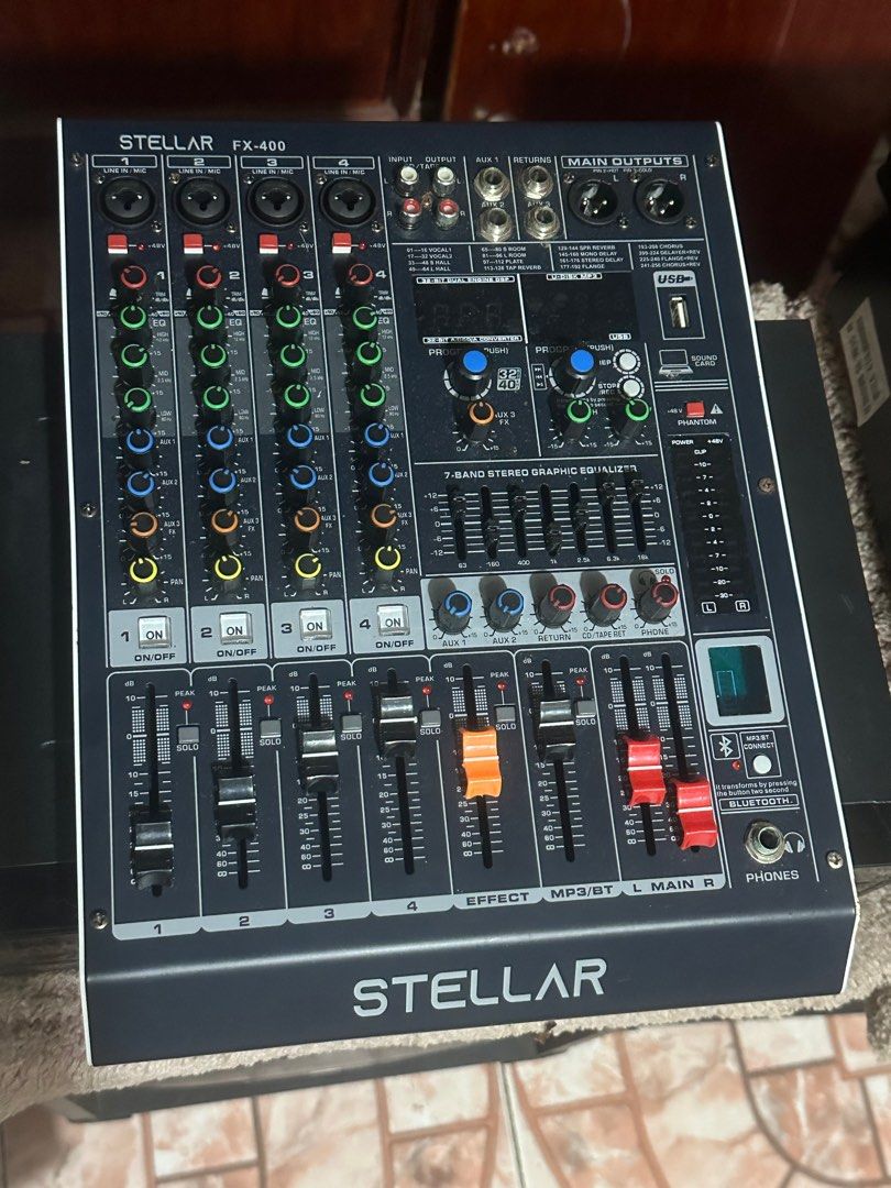 Karaoke Set (Category: Soundbars, Speakers & Amplifiers) located in Mandaluyong City. Submitted by aemendoza (Listing ID 1387213199, Image 3). Description: Brand new never been used Both January 2025 1 Stellar mixer 1 Platinum Reyna 4 1 Konzert Amplifier 502 with USB 1 set Konzert speakers 12inches 3way With 1 songbooks, CD, manual .