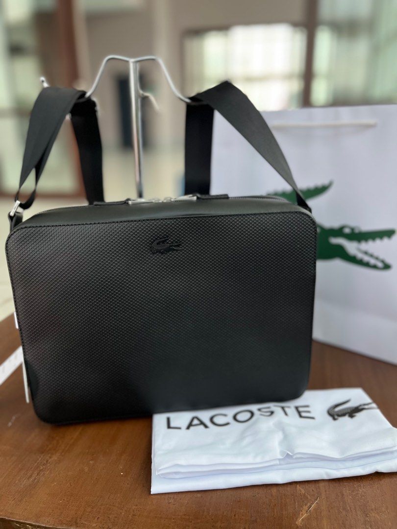 Lacoste Chantaco Leather Airline Bag (Category: Luxury Bags & Wallets) located in Manila. Submitted by madinventories (Listing ID 1387181760, Image 1). Description: Original & Brandnew Lacoste comes w/ tag, dustbag & paperbag kasya iPad/tablet (11”) Accepts COD (via LBC) payment first if Lalamove Loc: Makati Pm.