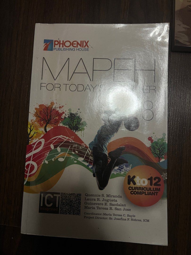 MAPEH Grade 8 Book (Category: Textbooks) located in Cebu City. Submitted by mariatan16 (Listing ID 1387270870, Image 1). Description: MAPEH FOR TODAY’S LEARNERS 8 8th grade books, lightly used since it was during the adjustment between f2f and online classes and with plastic cover.