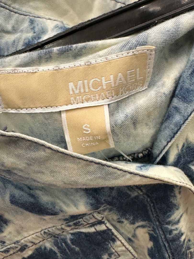Michael Kors Tie-Dye Denim Romper (Category: Rompers) located in Makati City. Submitted by masterch3f (Listing ID 1387283054, Image 3). Description: - Brand new with tags - Small stains from storage but can be washed Size: S Shipping shouldered by buyer .