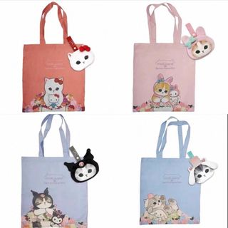 Mofusand 鯊魚貓 手提袋 收納袋 雜物袋 裝飾 擺設 貓奴 cat 貓貓 炸蝦貓 公仔 單肩包 禮物 日用品 實用 送禮 多用途袋 tote bag64215241499265110