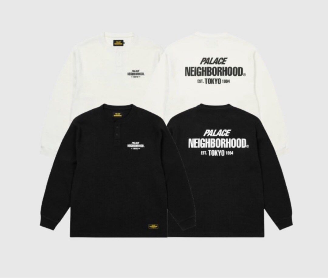 Neighborhood x Palace Long Sleeve Waffle Tee, Men's Fashion, Tops