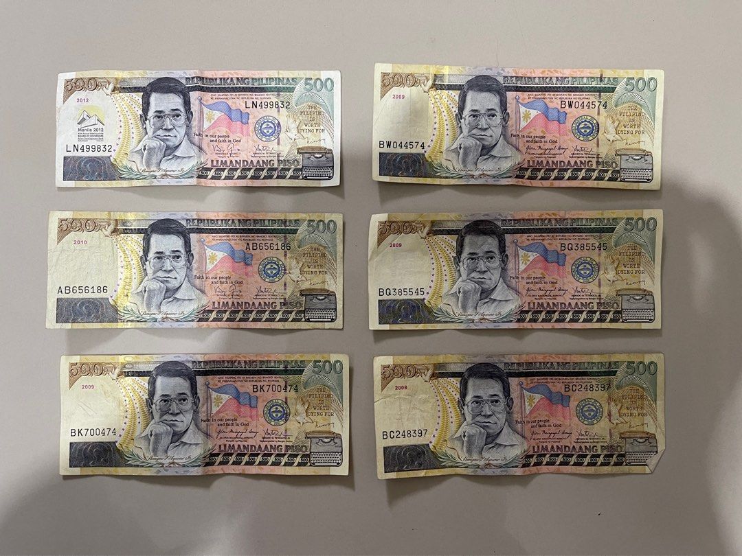 Old 500 Peso Bill (Category: Currency) located in Quezon City. Submitted by Mike_0 (Listing ID 1387171116, Image 1). Description: Anyone interested here in my old 500 philippine old money bill all are in good condition. 1 bill has a Manila 2012 45th annual markings Location is Taguig or Cubao meet up or pick up will do.